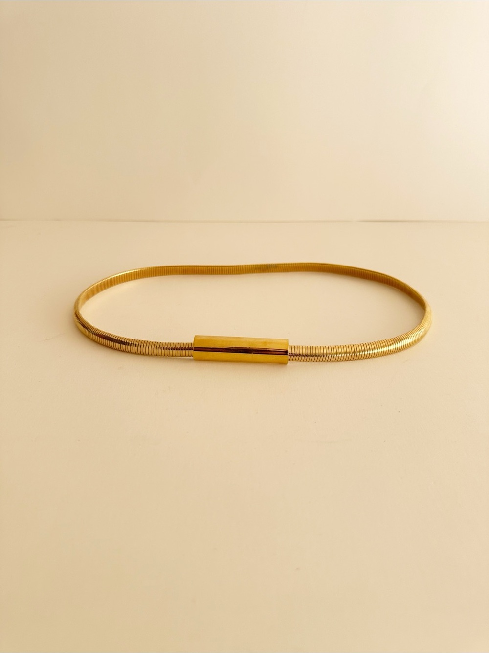 Vintage gold metal Rectangle Clasp stretch belt